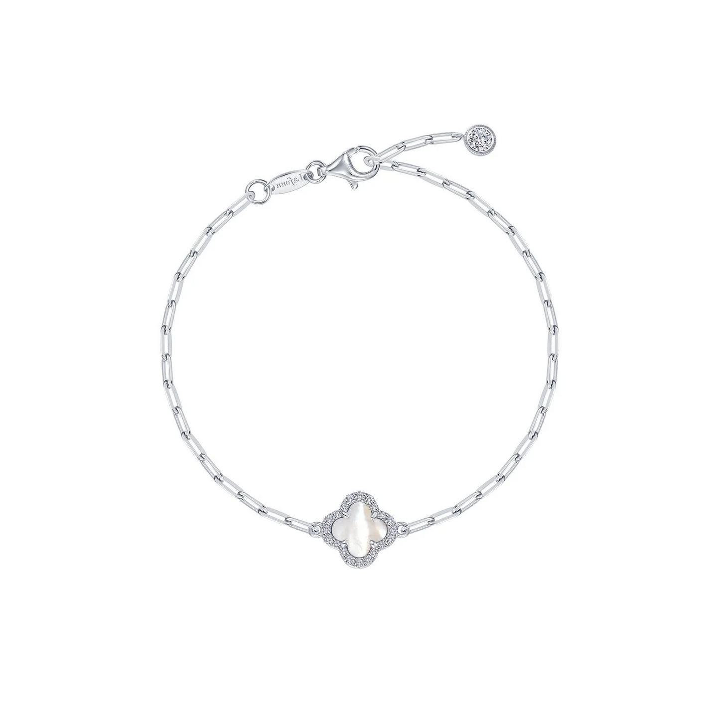 Clover Paperclip Bracelet in Sterling Silver