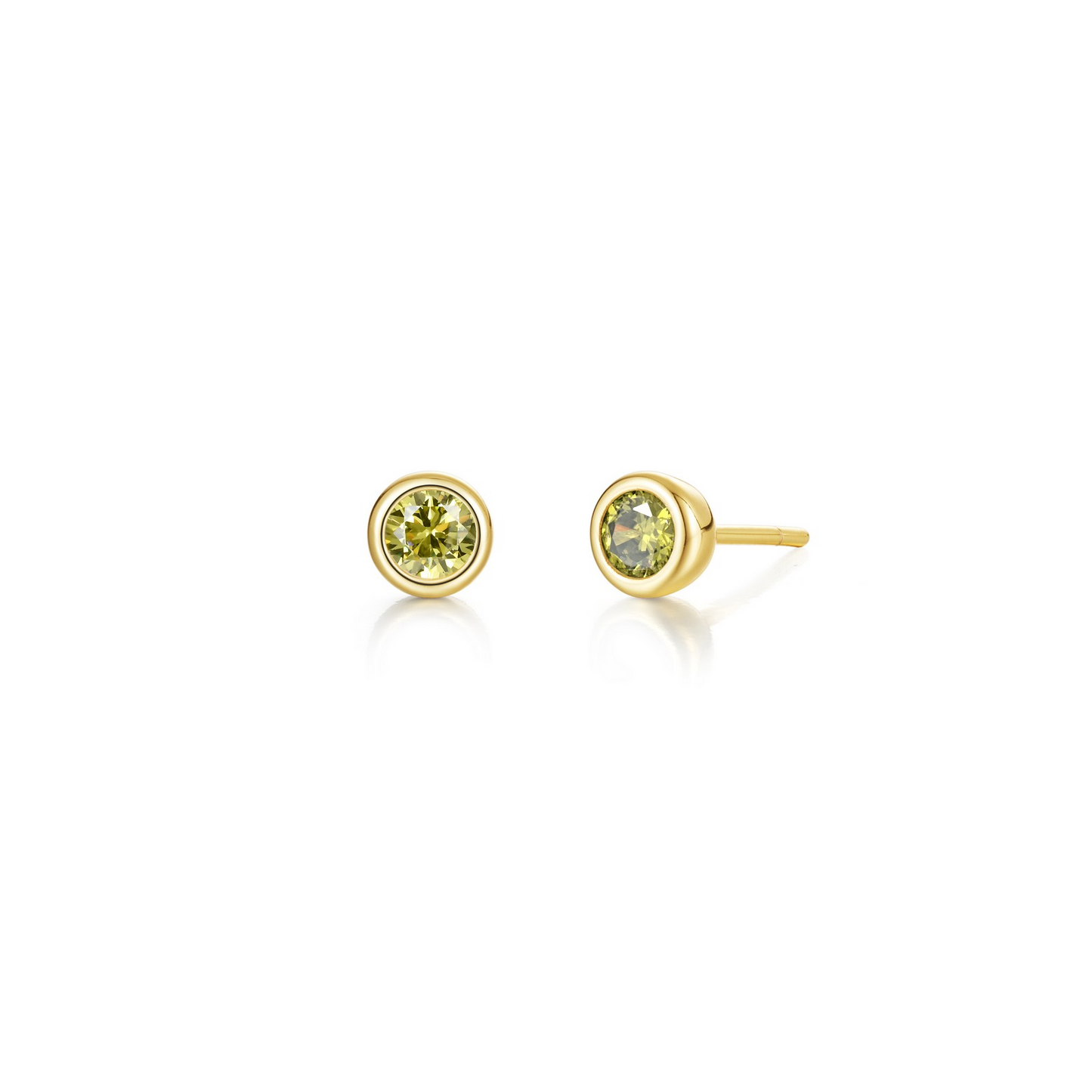 August Birthstone Studs in Gold Plated Sterling Silver