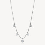 Cubic Zirconia Drops Necklace in Stainless Steel