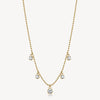 Cubic Zirconia Drops Necklace in Gold Plated Stainless Steel