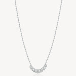 Crystal Beaded Bib Drop Necklace in Stainless Steel