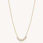Crystal Beaded Bib Drop Necklace in Gold Plated Stainless Steel