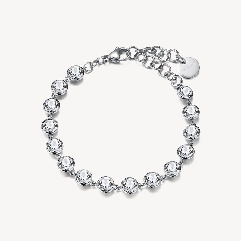 Crystal Link Bracelet in Stainless Steel