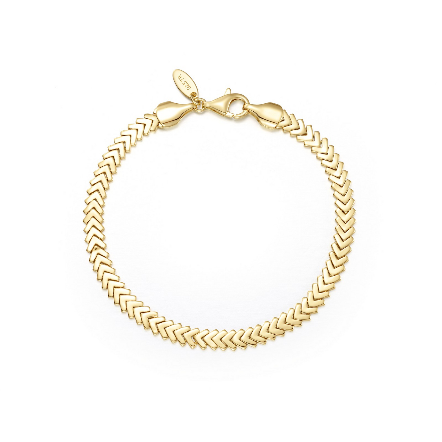 Chevron Bracelet in Gold Plated Sterling Silver