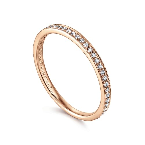 Diamond Pave Stackable Band in 14K Rose Gold