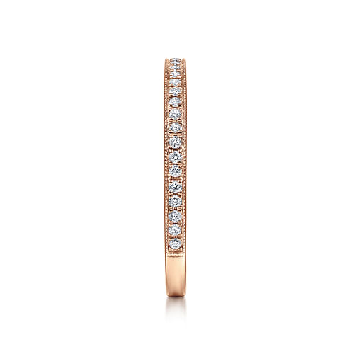 Diamond Pave Stackable Band in 14K Rose Gold