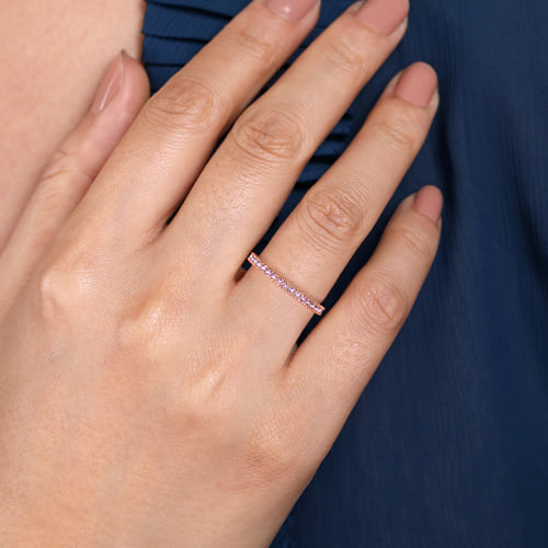 Pink Sapphire Band in 14K Rose Gold