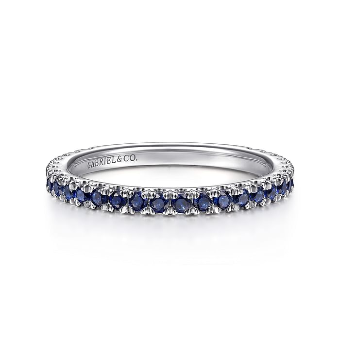 Sapphire Stackable Band in 14K White Gold