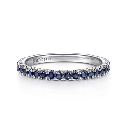 Sapphire Stackable Band in 14K White Gold
