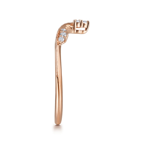 Diamond Contour Band in 14K Rose Gold