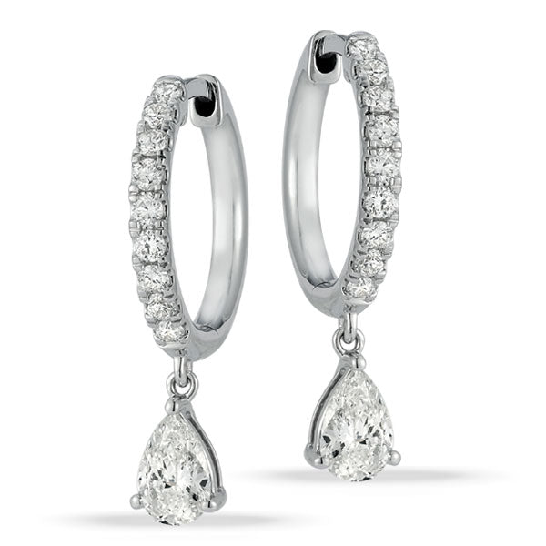 Lab Grown Diamond Drop Earrings in 14K White Gold
