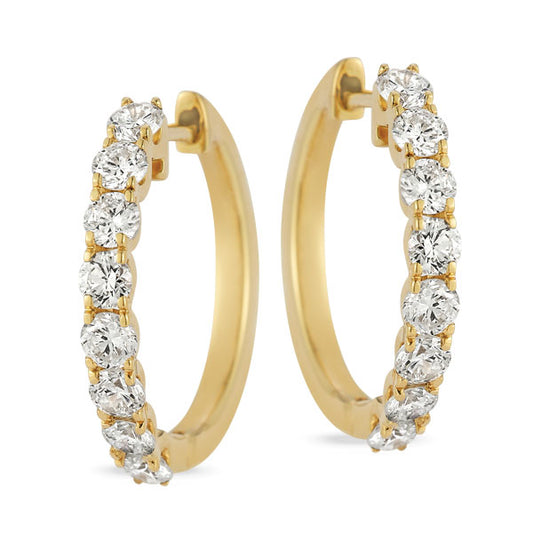 Grown Diamond Hoop Earrings in 14K Yellow Gold