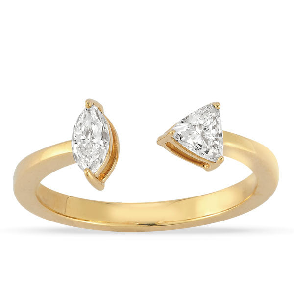 Lab Grown Diamond Two-Stone Band in 14K Yellow Gold