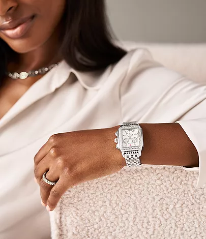 Deco Stainless Diamond Watch by Michele Watches