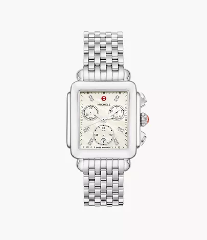 Deco Diamond Stainless Steel Watch by Michele Watches