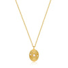 Gold Scattered Stars Kyoto Opal Disc Necklace in Sterling Silver