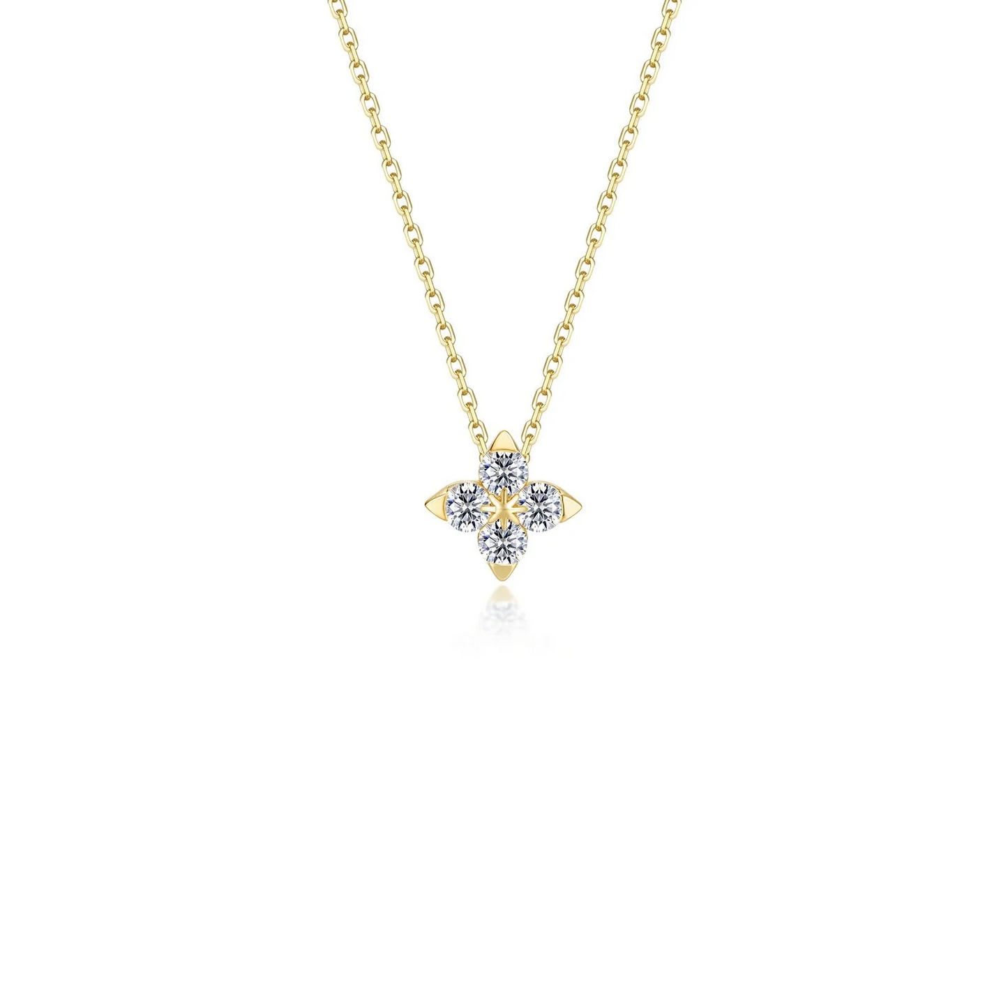 Floral Pendant Necklace in Gold Plated Sterling Silver