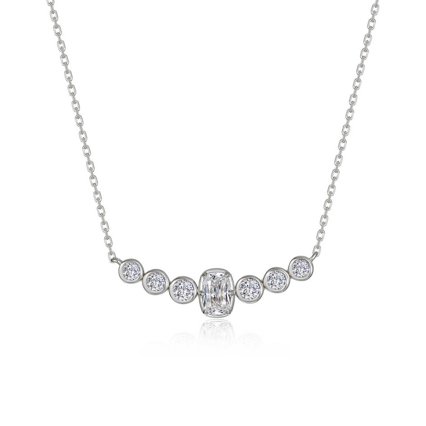 Cushion Bib Necklace in Sterling Silver