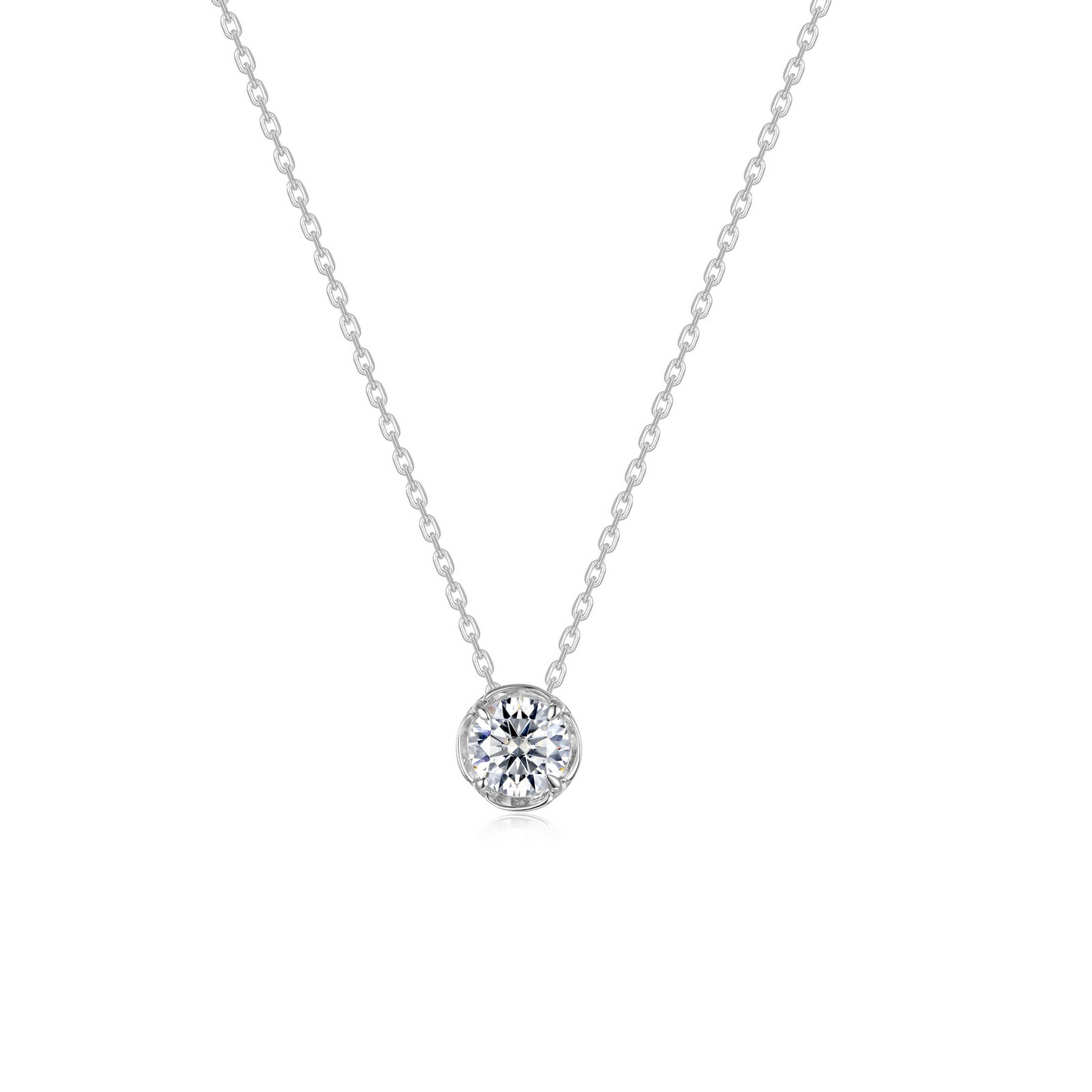 Blossom Solitaire Necklace in Sterling Silver