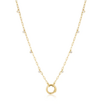Gold Shimmer Chain Charm Connector Necklace