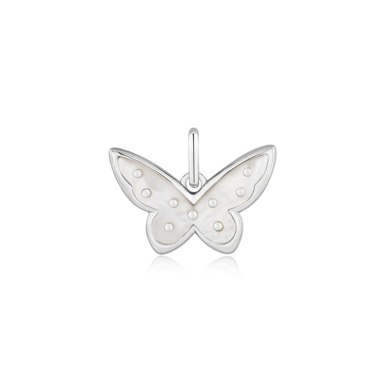 Silver Mother of Pearl Butterfly Charm