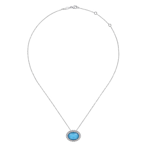 Rock Crystal & Turquoise Necklace in Sterling Silver