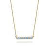 Blue Topaz Bar Necklace in 14K Yellow Gold