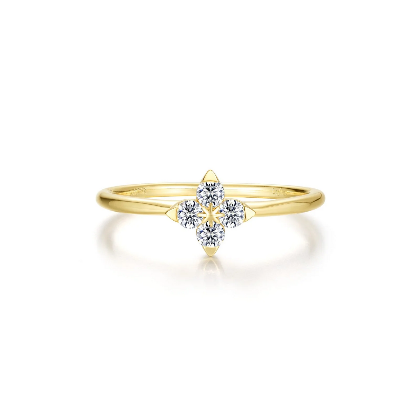 Floral Top Ring in Gold Plated Sterling Silver