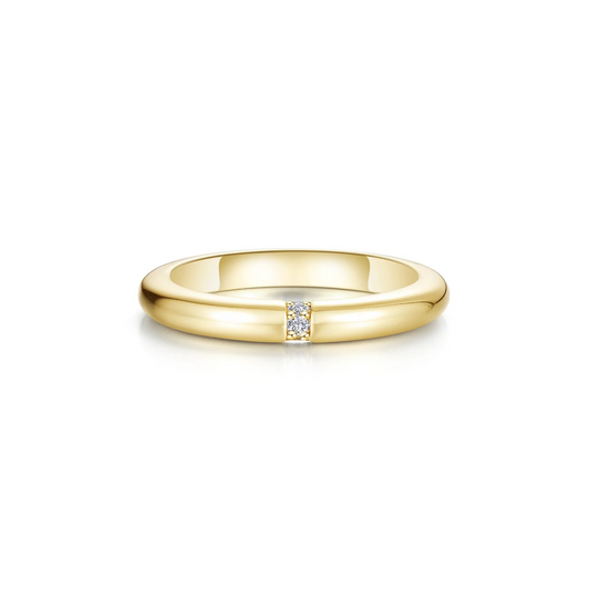 Stone Accented Band in Gold Plated Sterling Silver