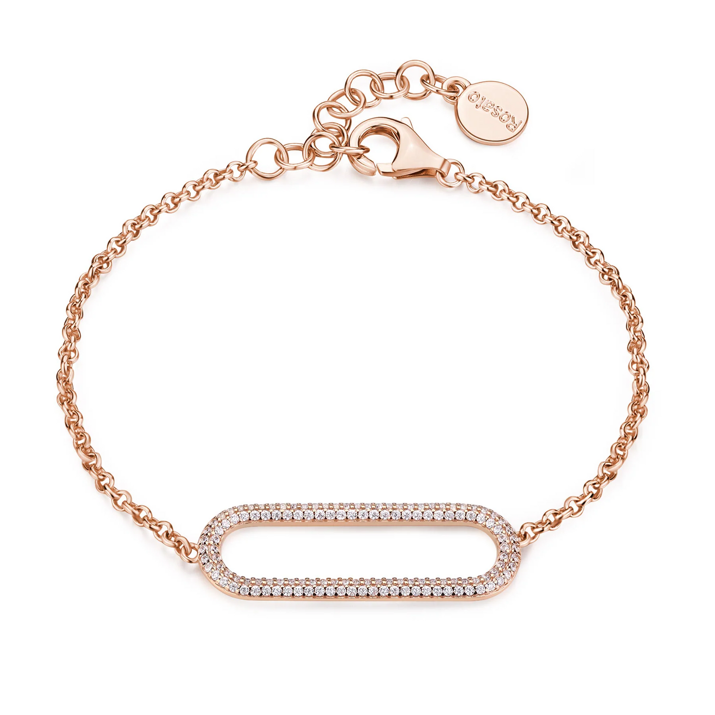 Cubic Zirconia Bianca Bar Bracelet in Rose Gold Plated Sterling Silver