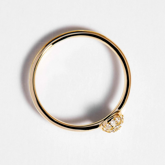 Cubic Zirconia Bianca Ball Ring in Gold Plated Sterling Silver