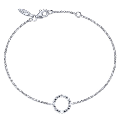 Circle Beaded Bracelet in Sterling Silver