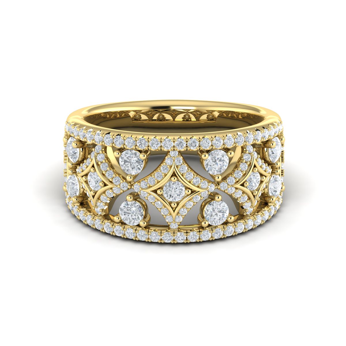 Diamond Negative Space Band in 14K Yellow Gold