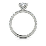 Diamond French Set Engagement Ring in 14K White Gold