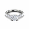 Diamond Oval Side Engagement Ring in 14K White Gold