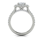 Diamond Oval Halo Engagement Ring in 14K White Gold