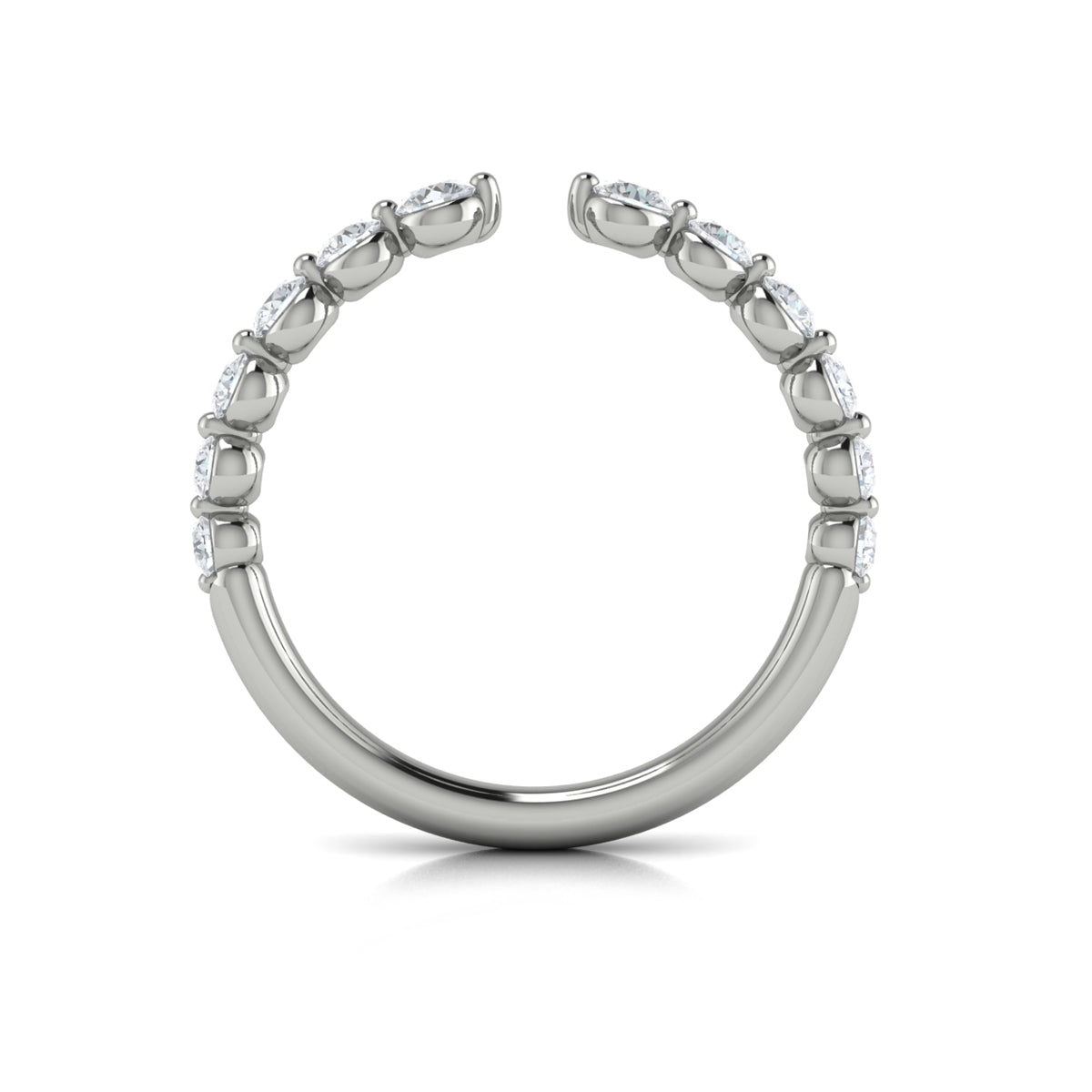 Diamond Open Top Band in 14K White Gold