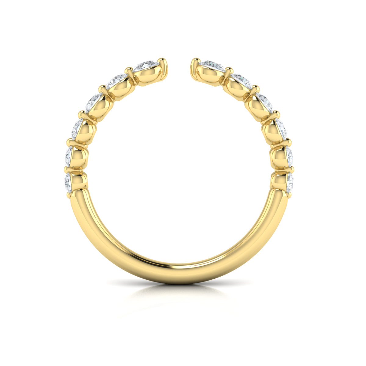 Diamond Open Top Band in 14K Yellow Gold