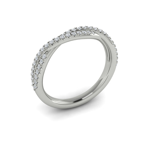 Diamond Closed Braided Band in 14K White Gold