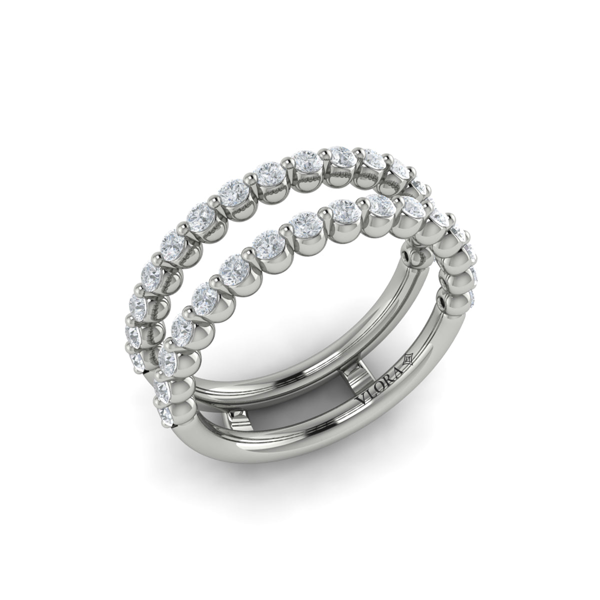 Diamond Single Prong Enhancer Band in 14K White Gold