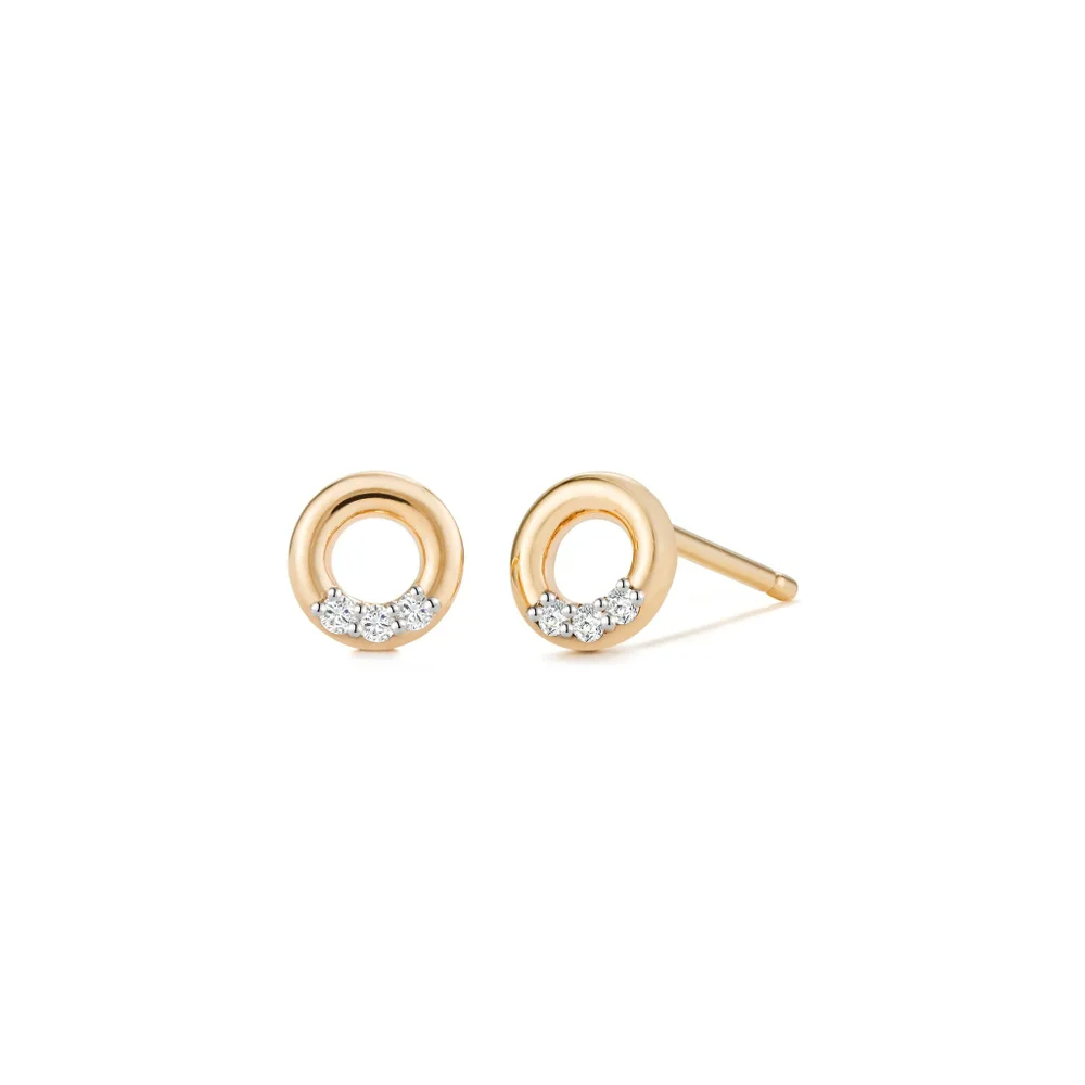 Open Circle Diamond Studs