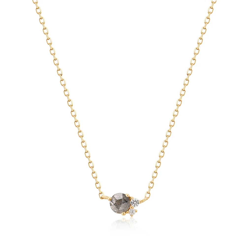 Grey Diamond and White Sapphire Necklace