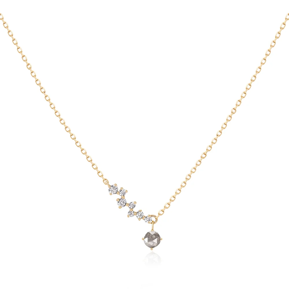 Grey Diamond and White Sapphire Constellation Necklace