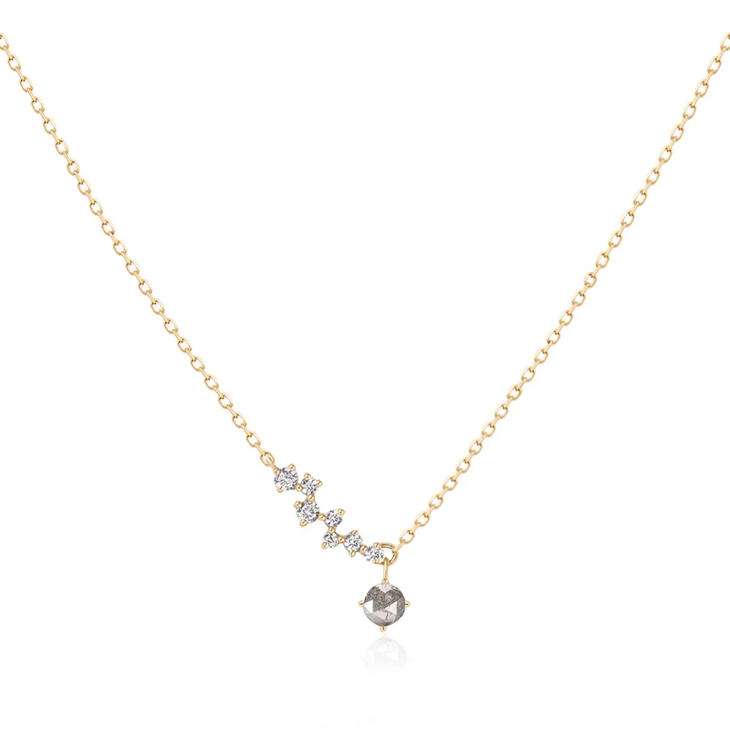 Grey Diamond and White Sapphire Constellation Necklace