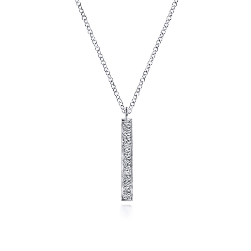 Diamond Drop Pendant Necklace in 14K White Gold