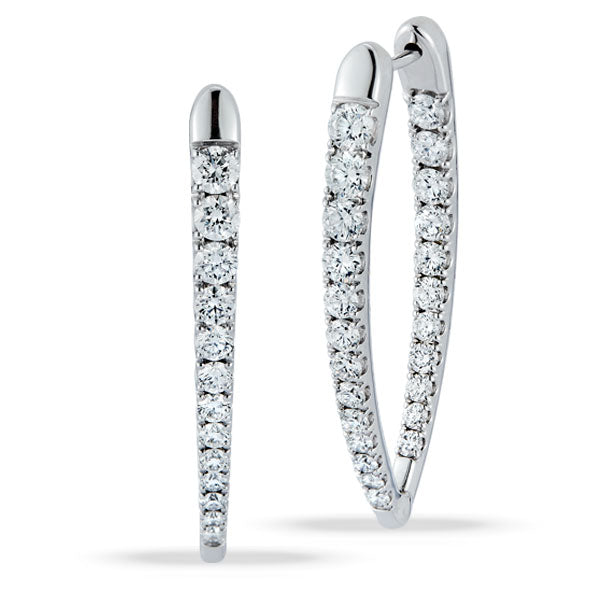 Grown Diamond V Hoops in 14K White Gold