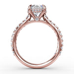 Diamond Round Engagement Ring in 14K Rose Gold