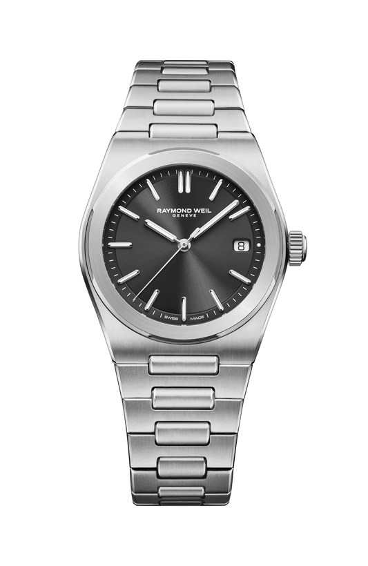 A.R.T Black Dial Watch in Stainless Steel