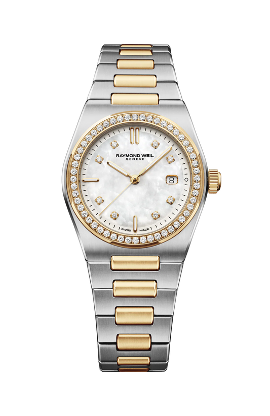 A.R.T Mother of Pearl Diamond Watch in Two Tone Stainless Steel