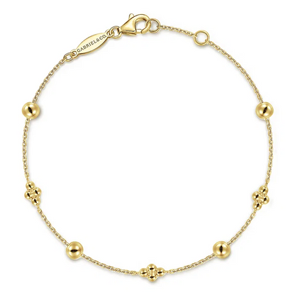 Bujukan Beads Station Bracelet in 14K Yellow Gold